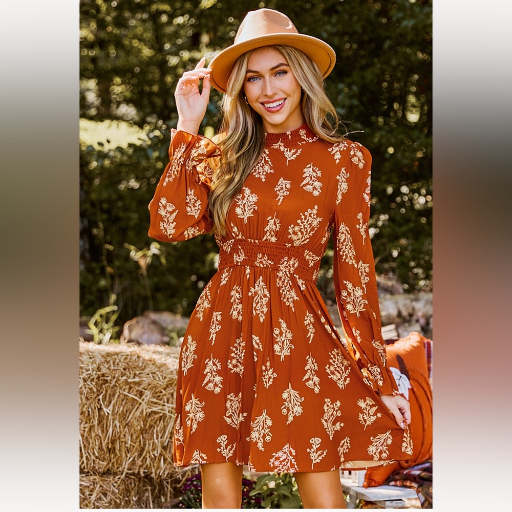 Floral Rust Dress